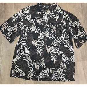 Haggar 100%silk Tropical Hawaiian Button Down Shirt XXL‎